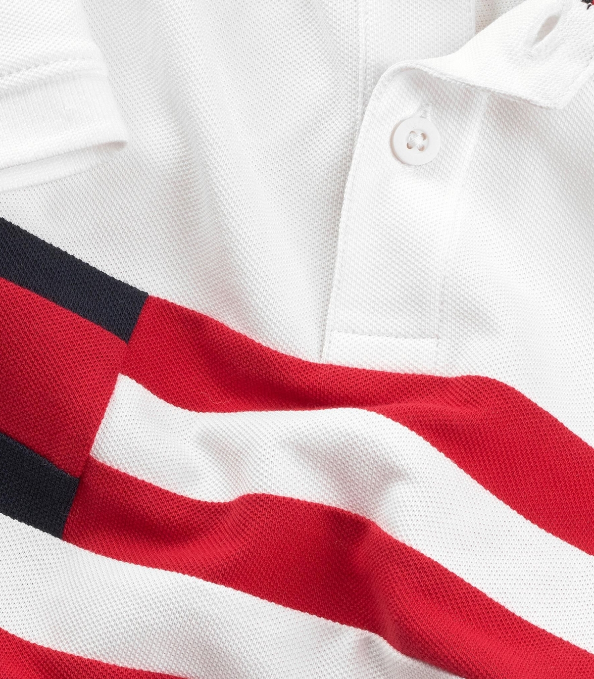 Tommy Hilfiger - Polo Blanco para Niño - Flag