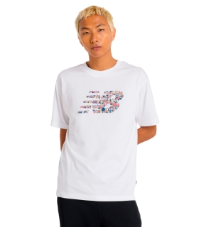 New Balance - Camiseta Blanca para Hombre - Nat Log SS