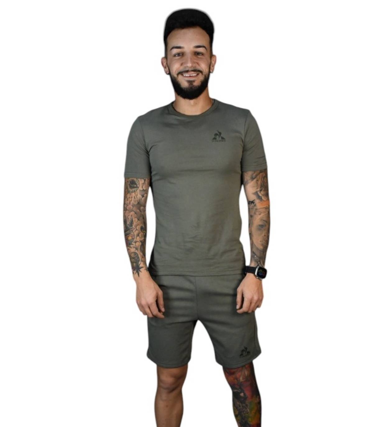 Le Coq Sportif - Conjunto Verde para Hombre - Tricolor