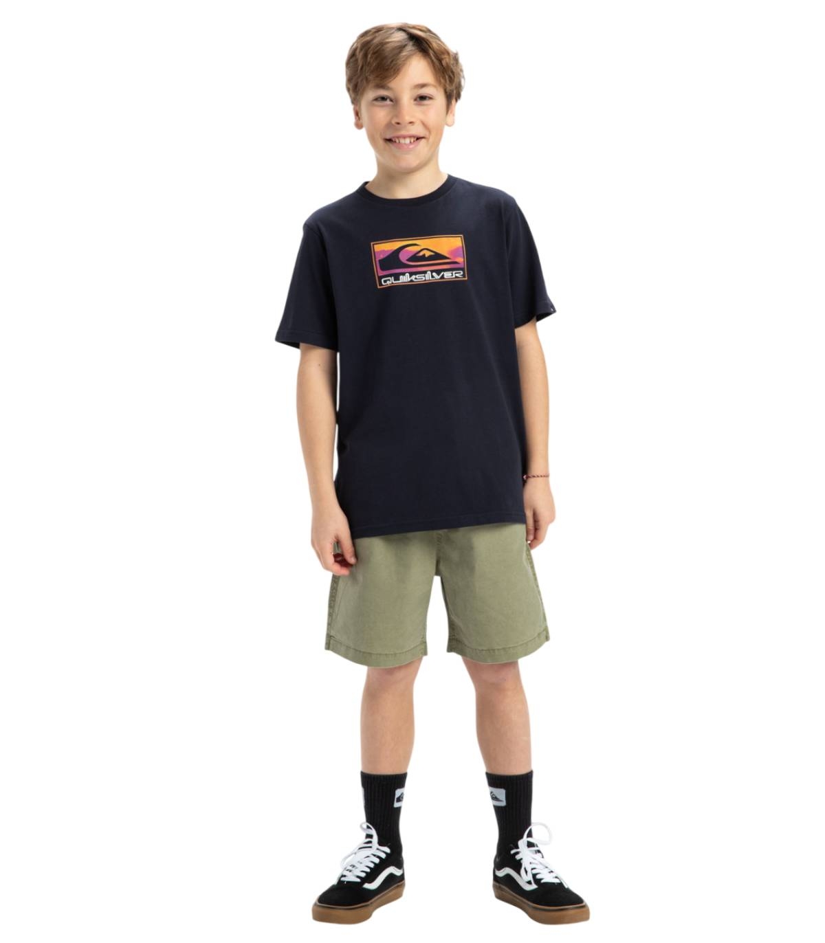 Quiksilver - Camiseta Negra para Niño - Ev Gradient