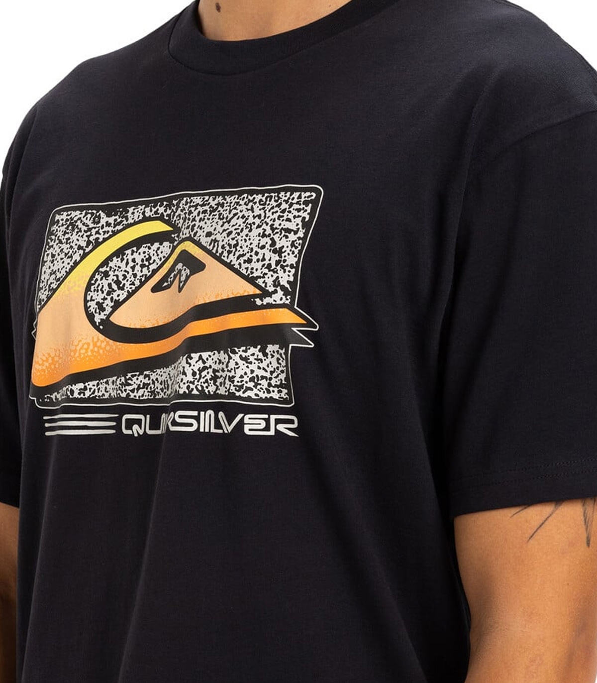 Quiksilver - Camiseta Negra para Hombre - Retro