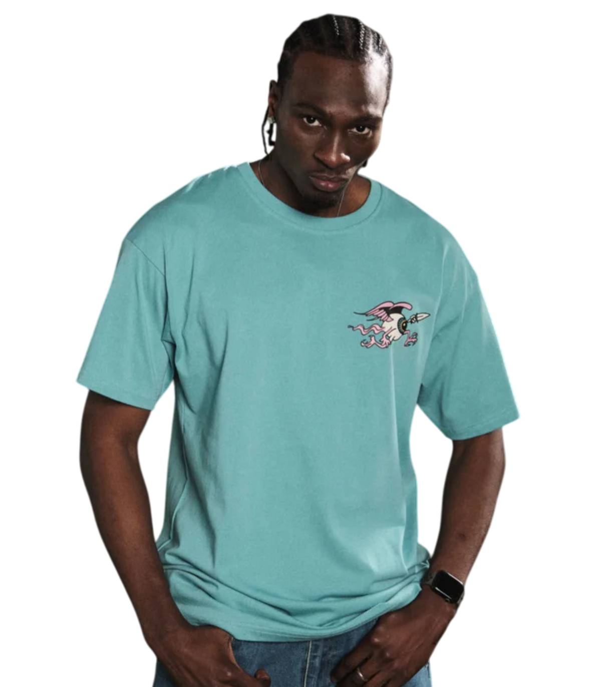 GRMY - Camiseta Celeste para Hombre - Peace Within The Watching