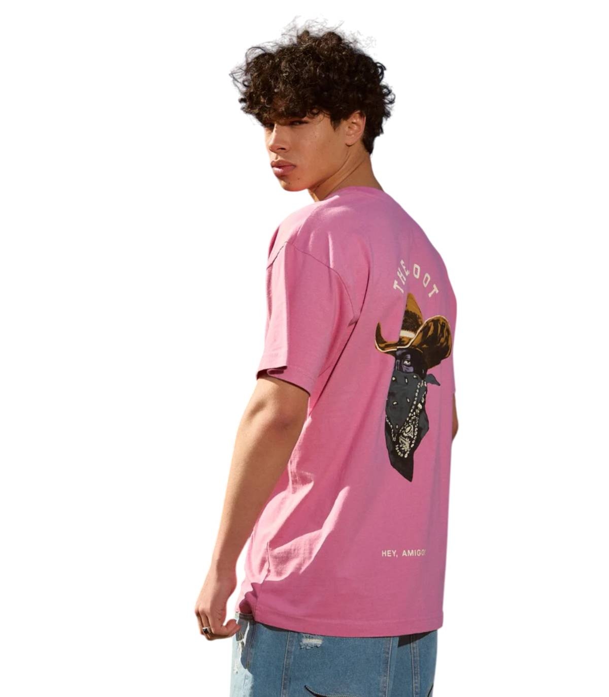 GRMY - Camiseta Rosa para Hombre - Lone Hand