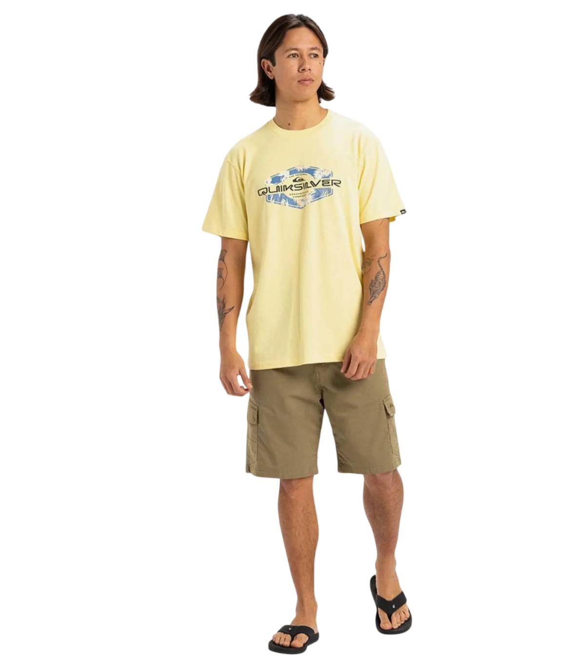 Quiksilver - Camiseta Amarilla para Hombre - Locked Up