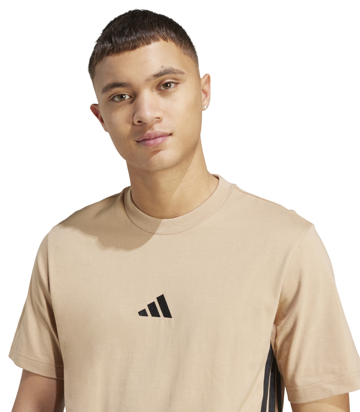 Adidas - Camiseta Marrón para Hombre - Essentials 3 Stripes