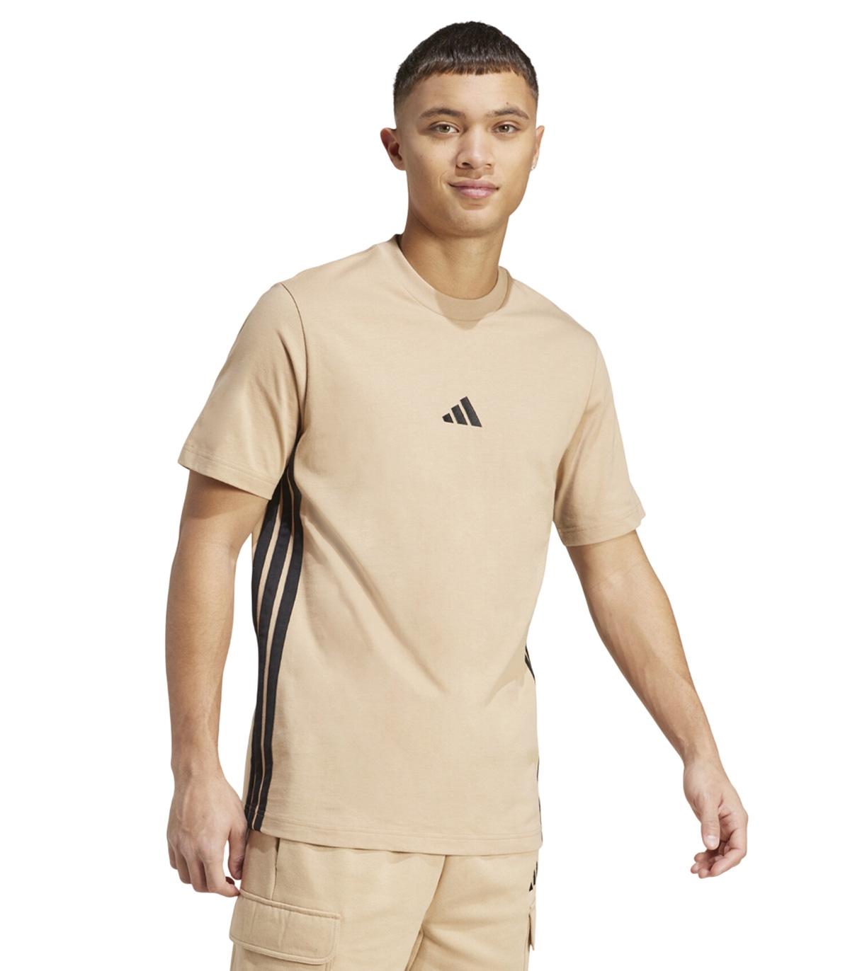 Adidas - Camiseta Marrón para Hombre - Essentials 3 Stripes