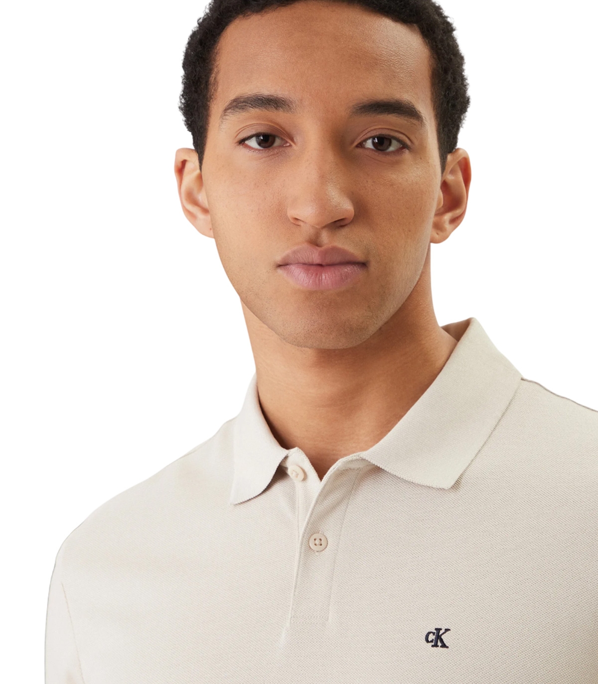 Calvin Klein - Polo Beige para Hombre - Oatmeal