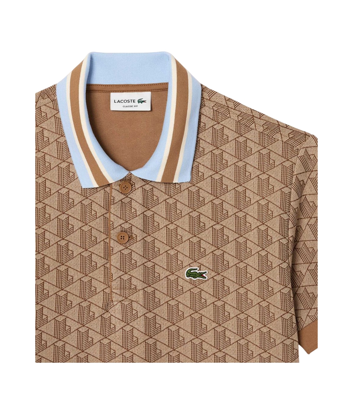 Lacoste - Polo Marron para Hombre - Jacquard