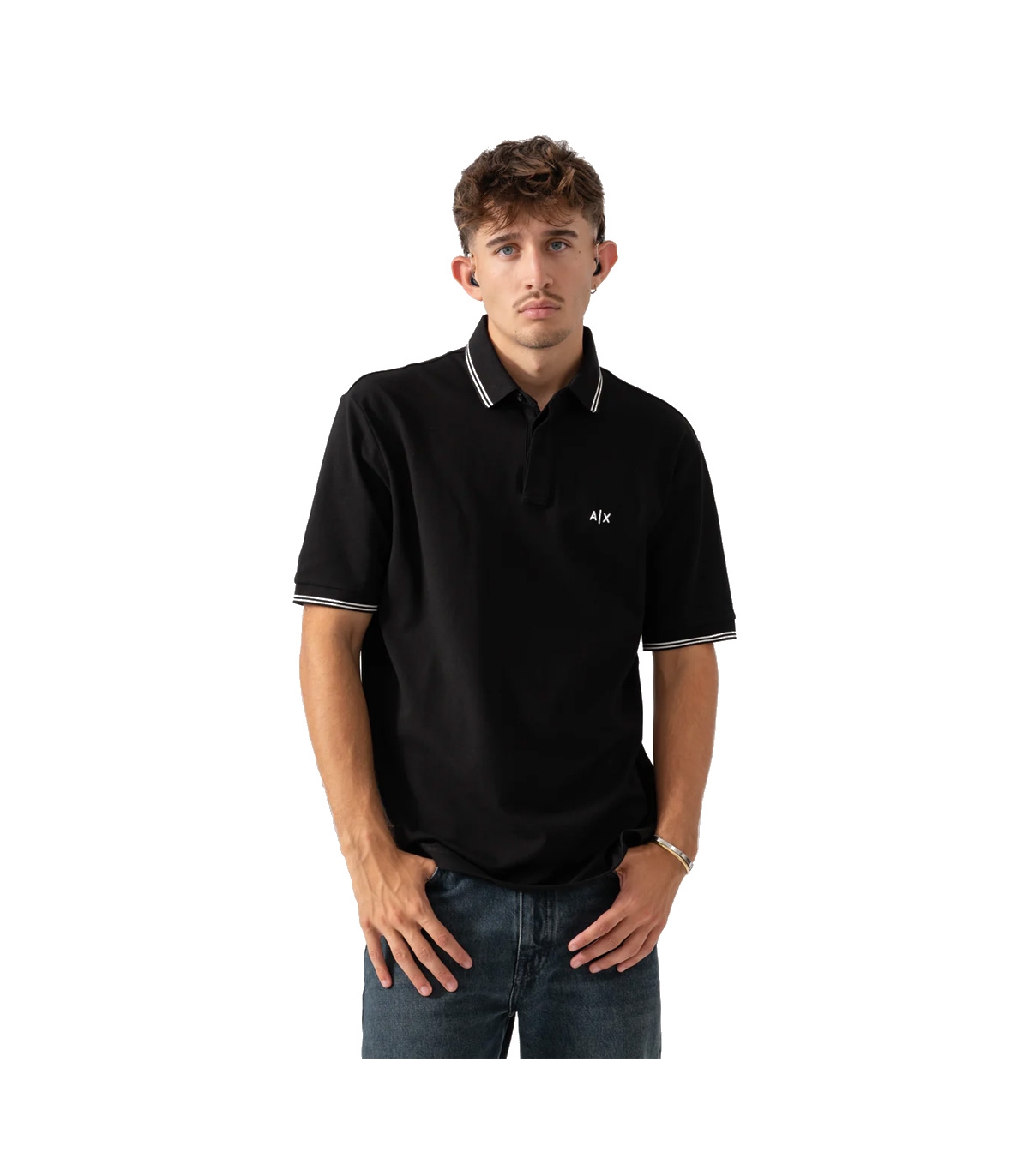 Armani Exchange - Polo Negro para Hombre