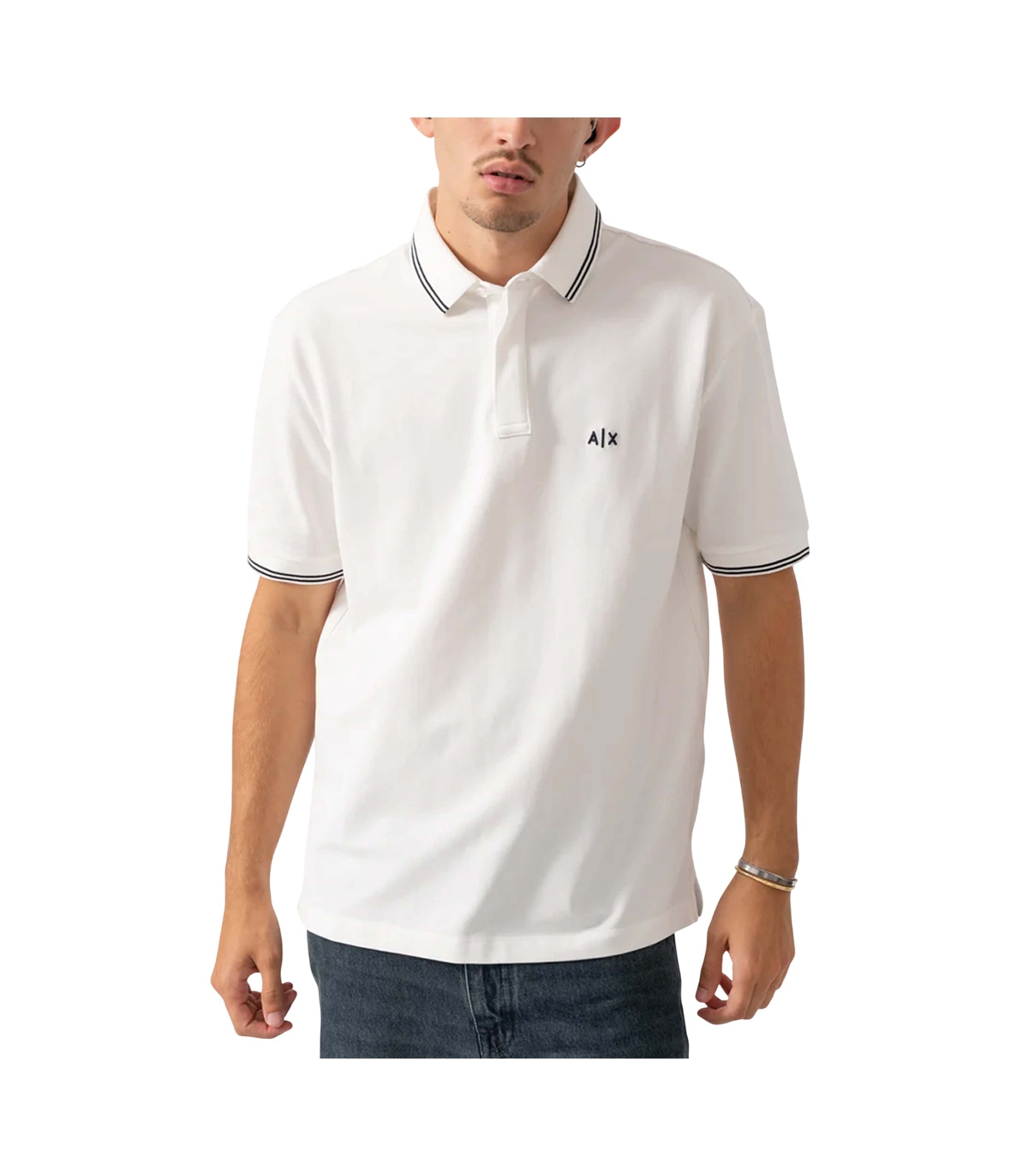 Armani Exchange - Polo Blanco para Hombre - off white