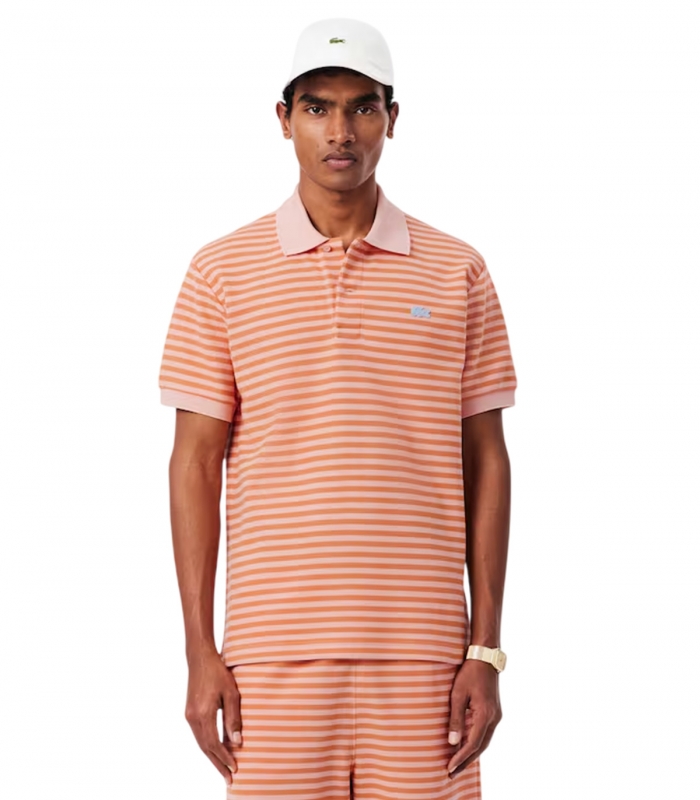 Lacoste - Polo Rosa para Hombre - Polo texturizado de rayas de