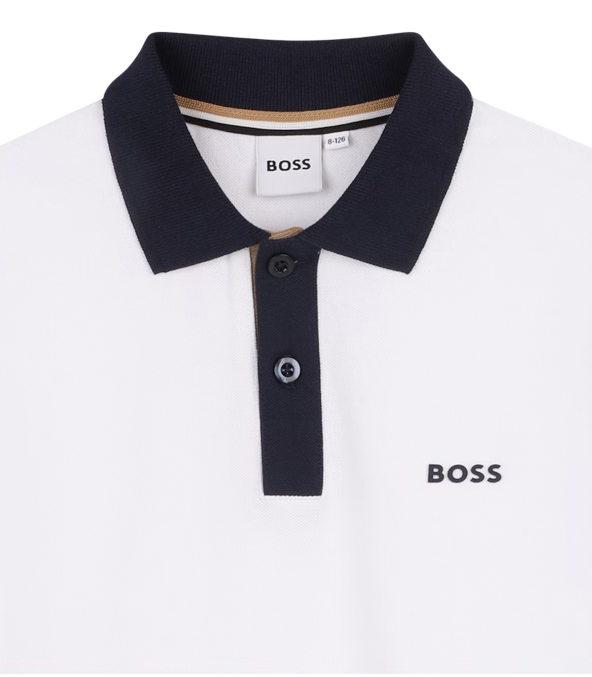 Boss - Polo Blanco para Bebés - manga corta con dibujo frontal