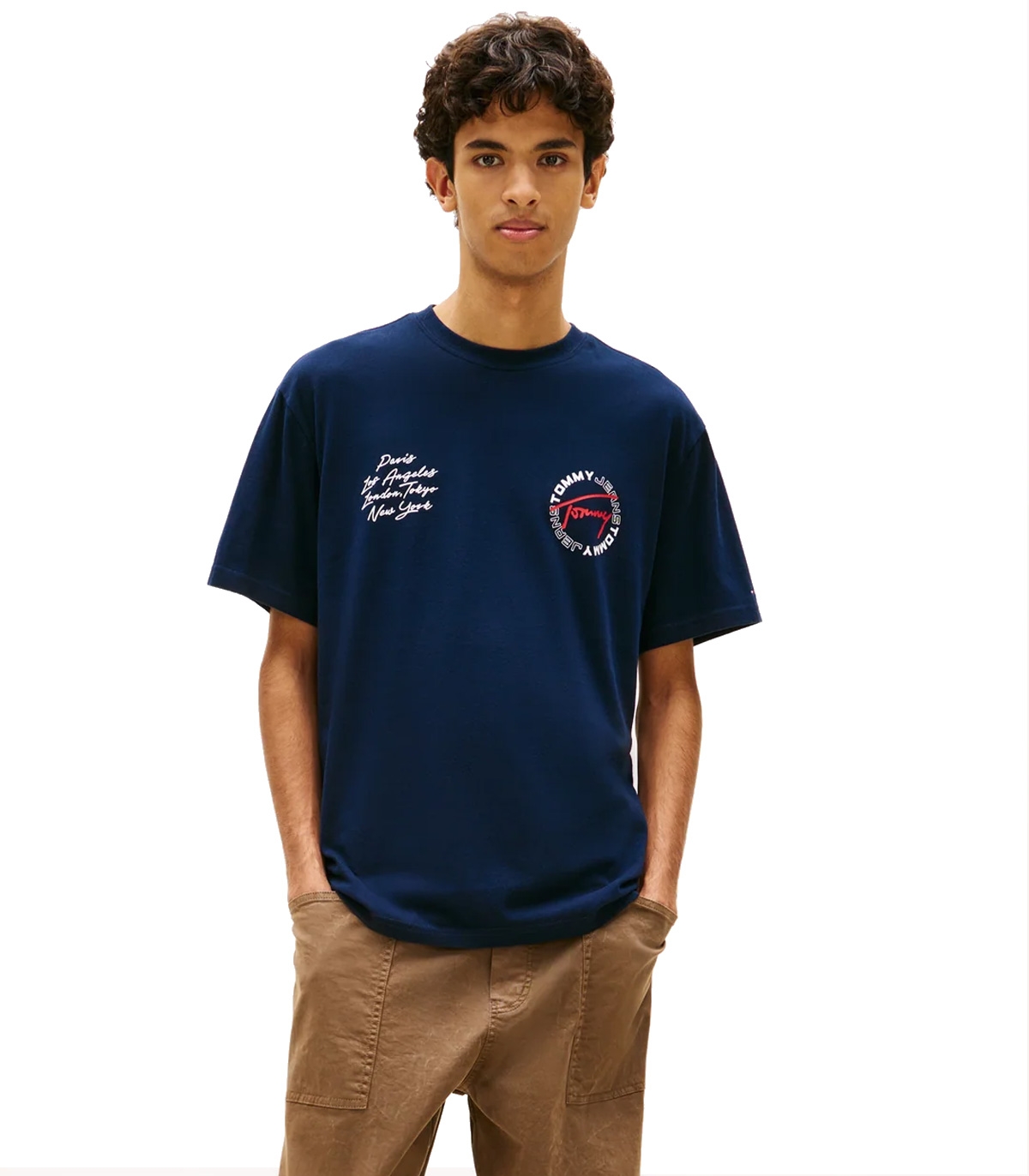 Tommy Jeans - Camiseta Azul para Hombre - Rlx Sign Circle Dark