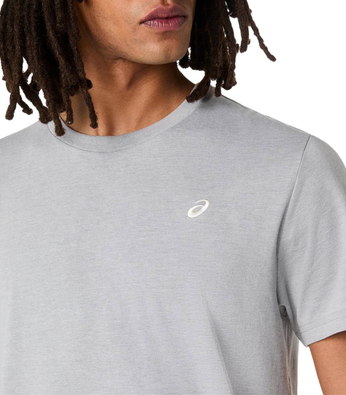 Asics- Camiseta Gris para Hombre- Aspiral Embroidery