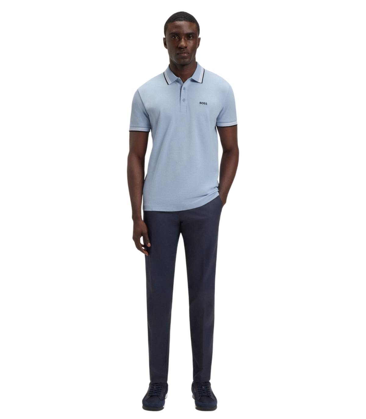 Boss - Polo Celeste para Hombre