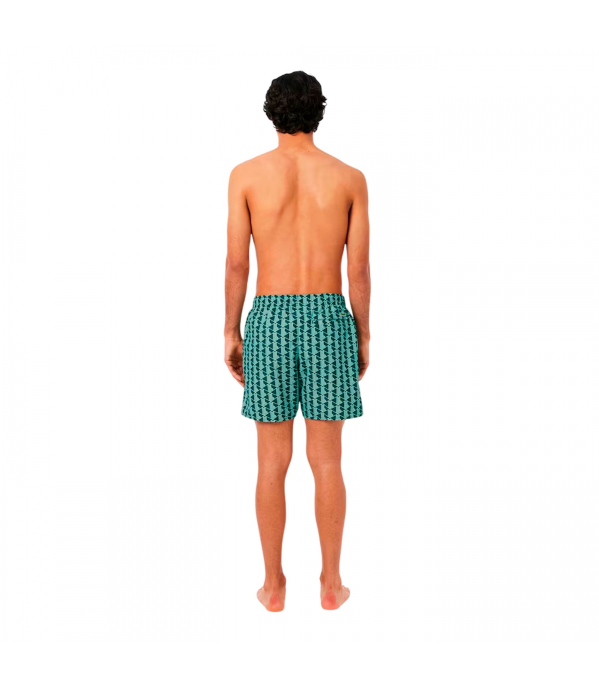 Lacoste - Bañador Verde y Blanco Para Hombres