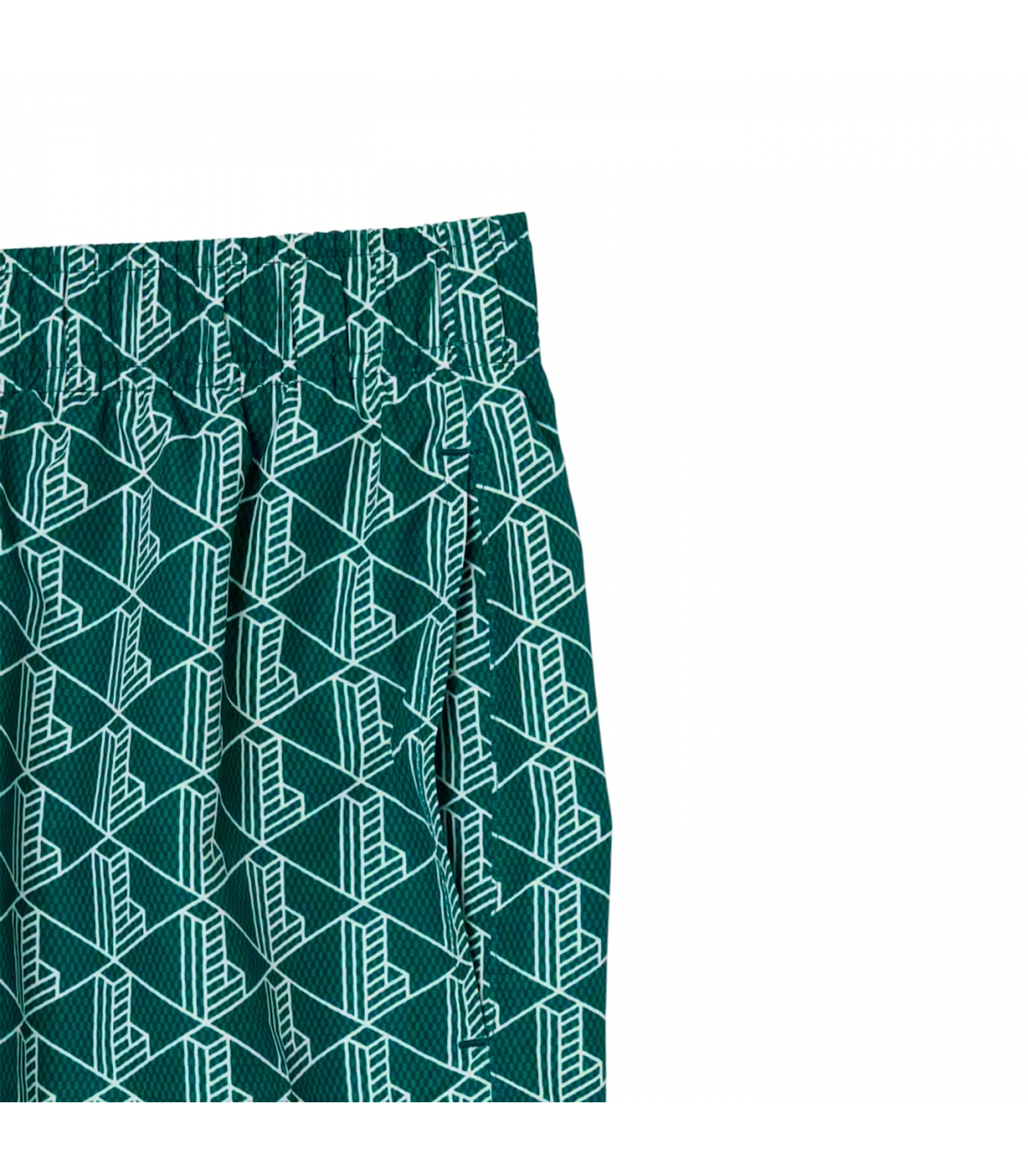 Lacoste - Bañador Verde y Blanco Para Hombres