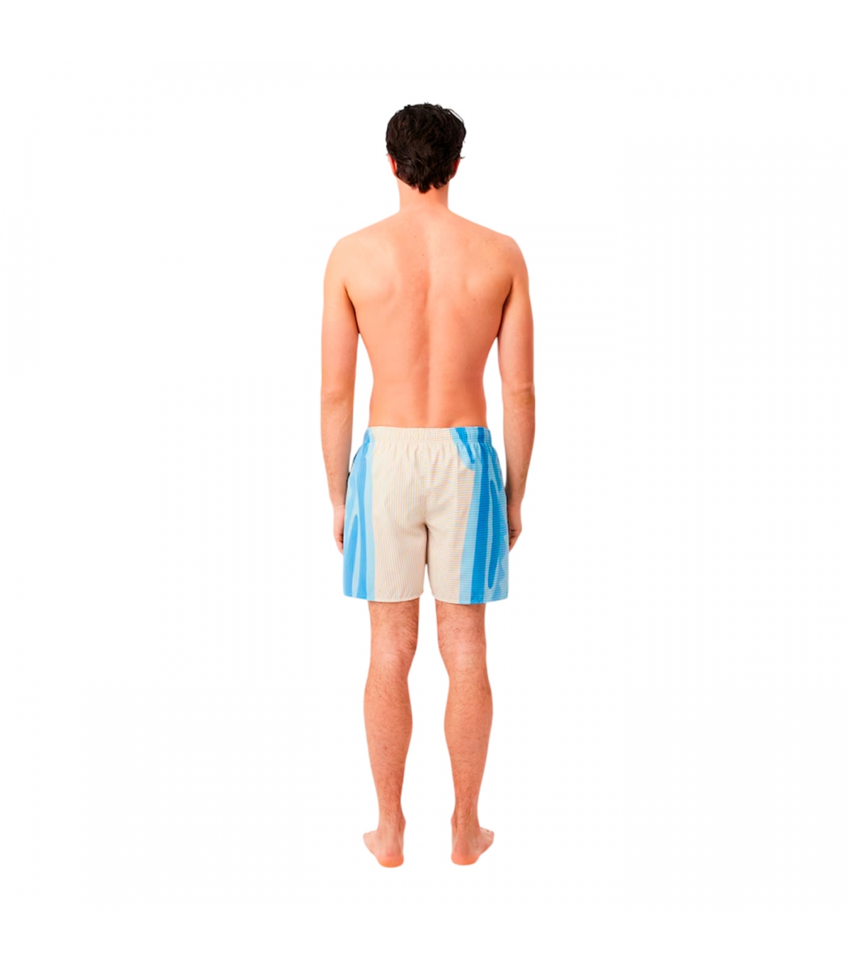 Lacoste - Bañador Azul Claro con rayas Para Hombres