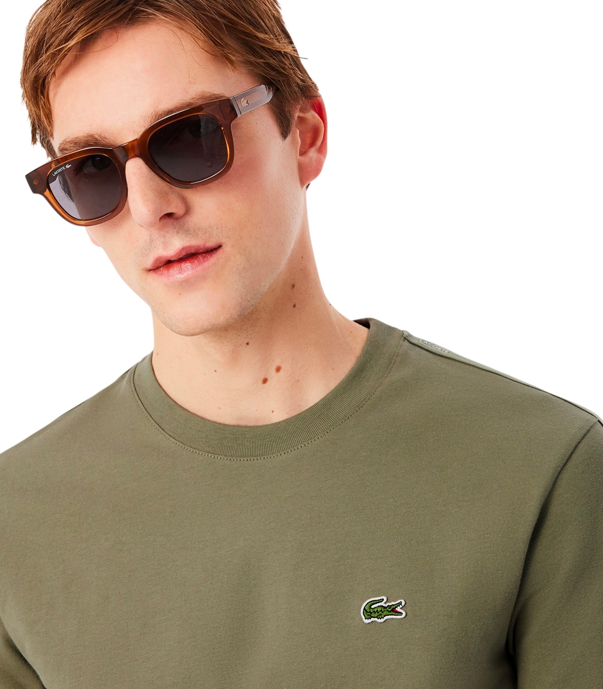 Lacoste - Camiseta Verde para Hombre - Branded Stripe
