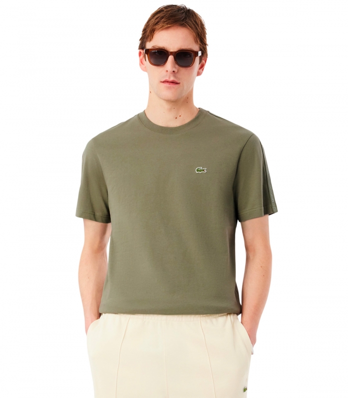 Lacoste - Camiseta Verde para Hombre - Branded Stripe