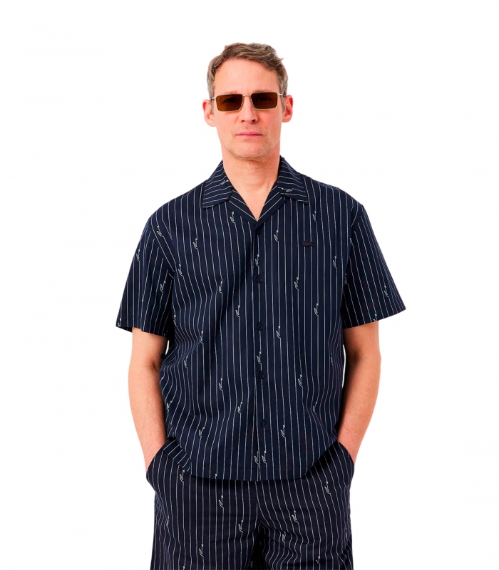 Lacoste - Camiseta Negra y Blanca Para Hombre