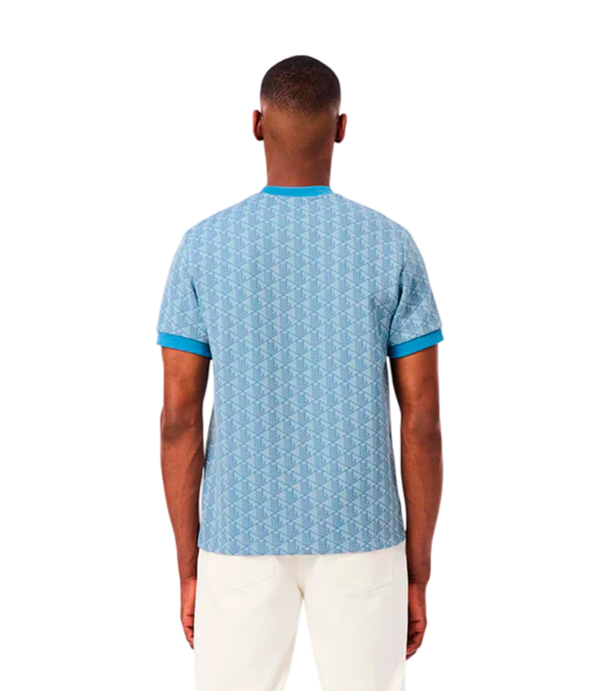 Lacoste - Camiseta Azul Claro Con Estampados Para Hombre -