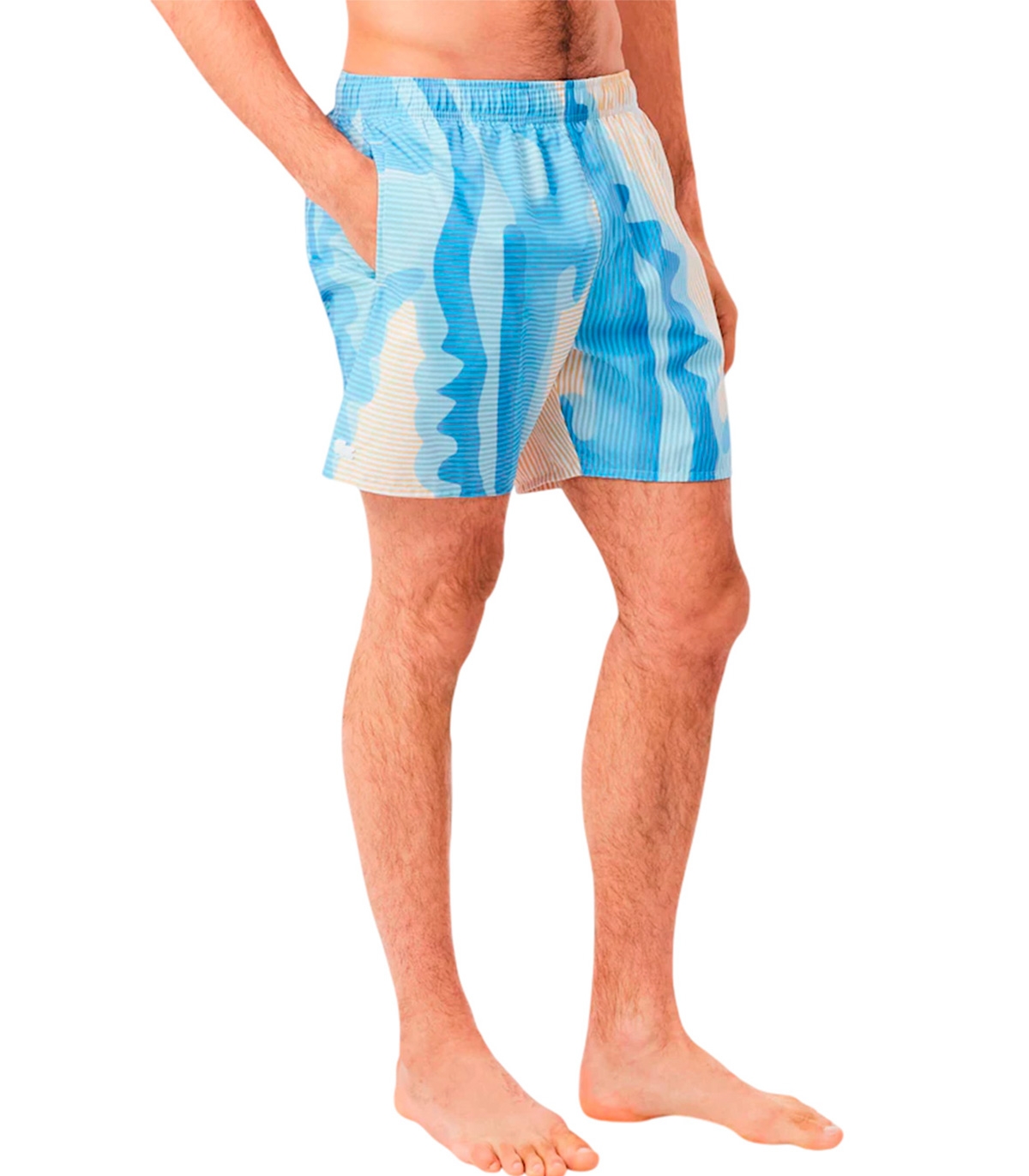 Lacoste - Bañador Azul Claro con rayas Para Hombres