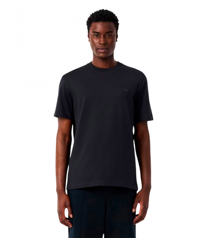 Lacoste - Camiseta Negra Con Estampado para Hombre