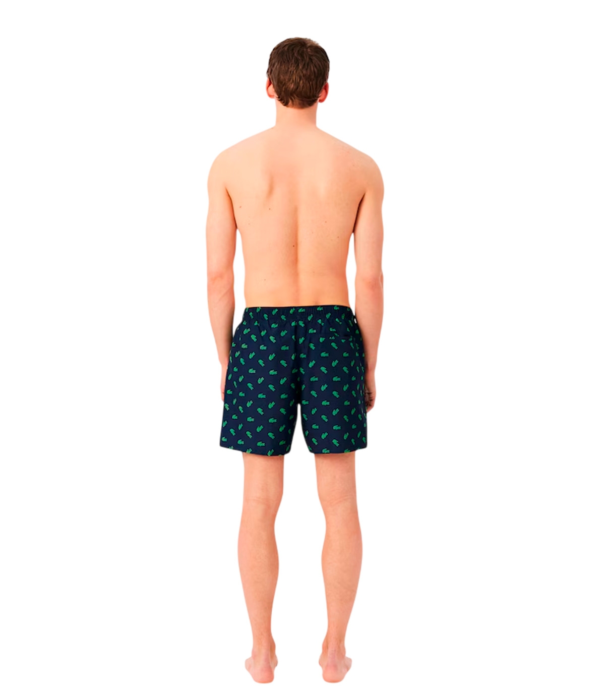 Lacoste - Bañador Azul para Hombre con Estampado de Cocodrilos