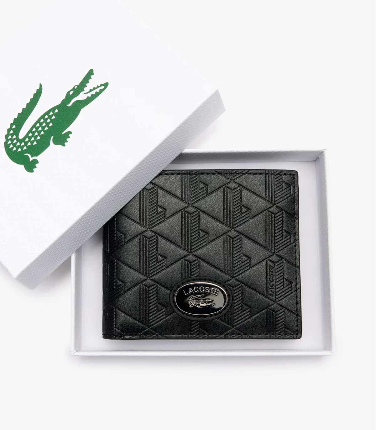 Lacoste - Cartera Negra para Hombre - BILLFOLD COIN