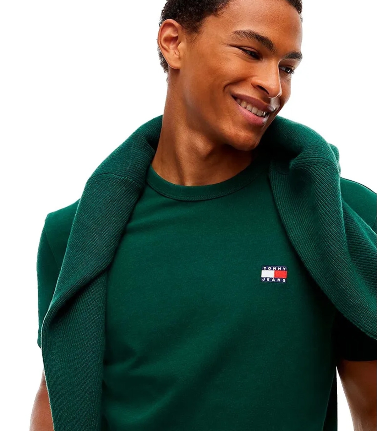 Tommy Jeans - Camiseta Verde para Hombre - BADGE