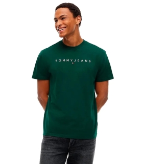 Tommy Jeans - Camiseta Verde para Hombre - LINEAR