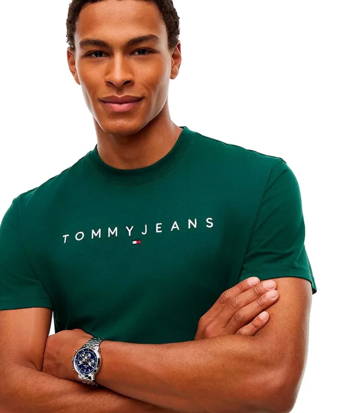 Tommy Jeans - Camiseta Verde para Hombre - LINEAR