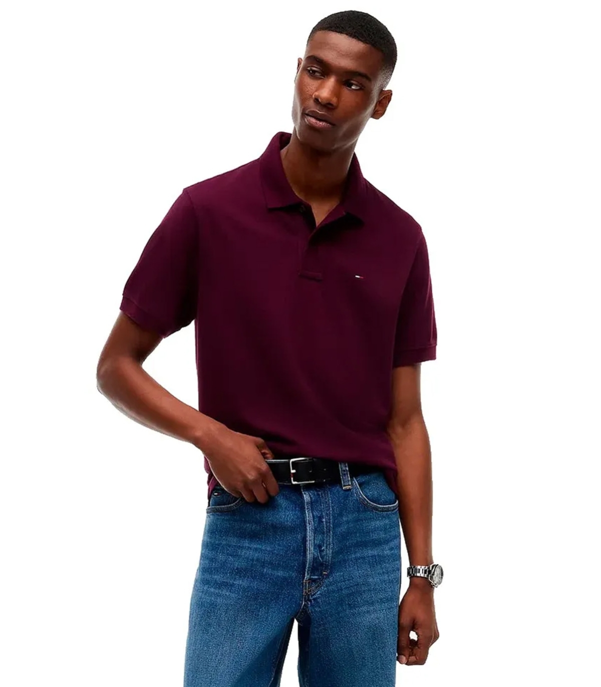 Tommy Jeans - Polo Burdeo para Hombre