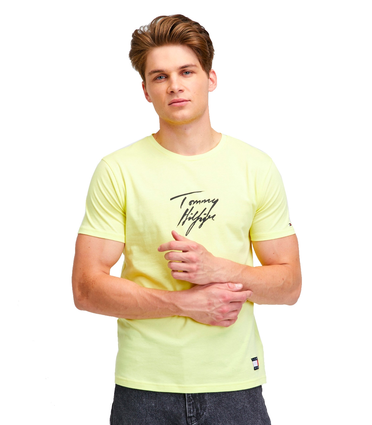 playera tommy hilfiger hombre amarilla